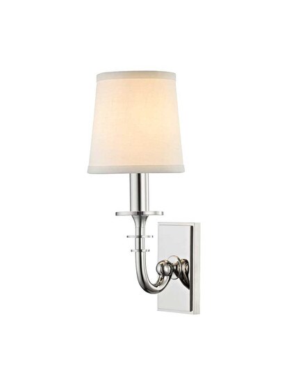 Carroll 1-Light Wall Sconce in Polished Nickel.